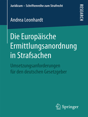 cover image of Die Europäische Ermittlungsanordnung in Strafsachen